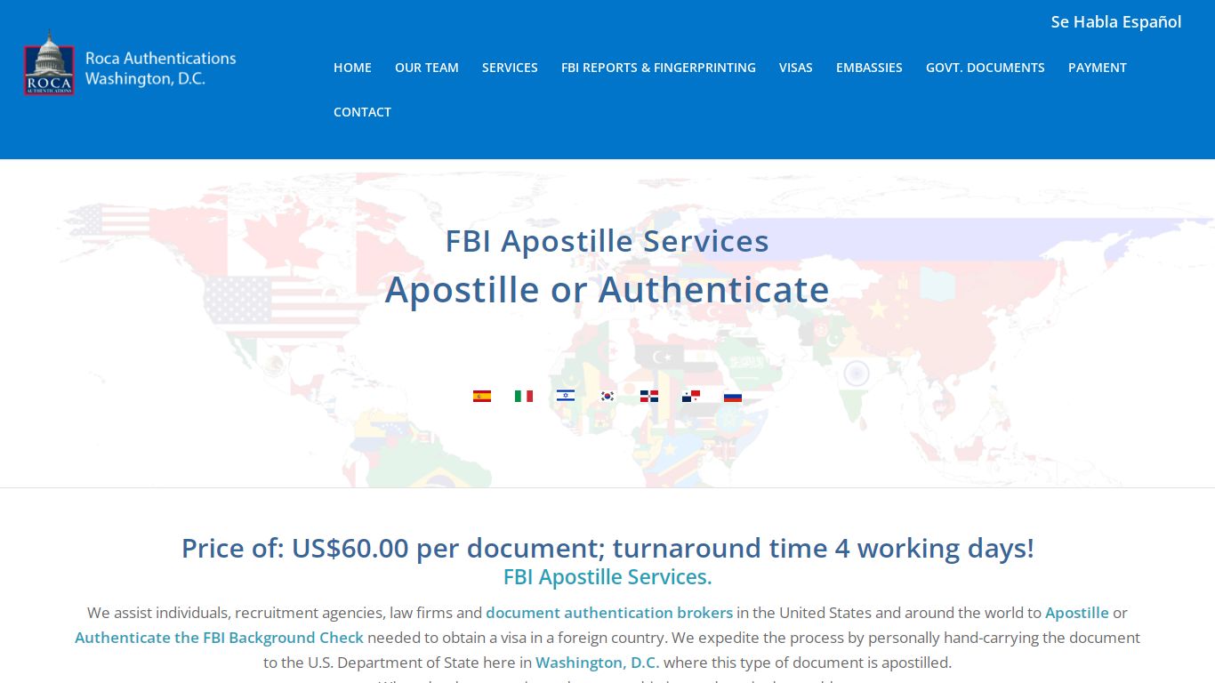 FBI Apostille Services | Roca Authentications LLC